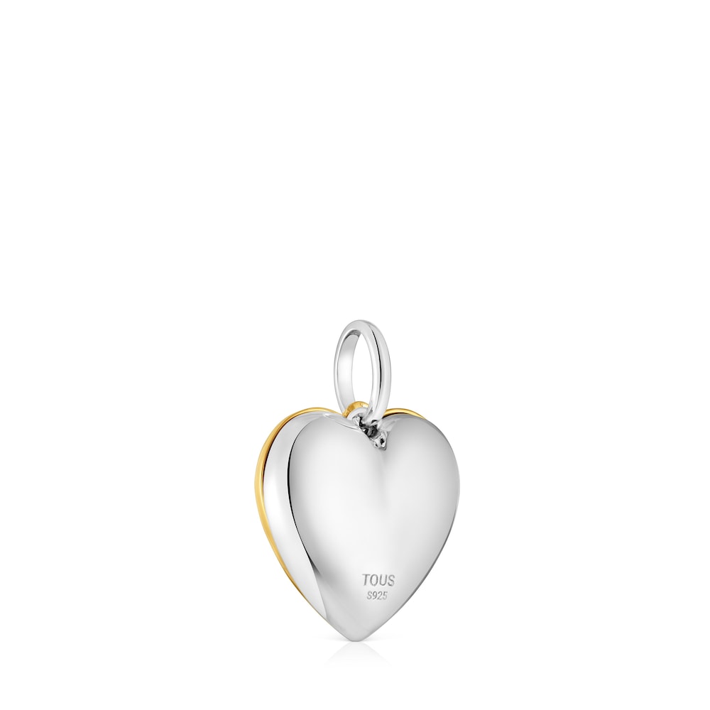 Two-tone double heart Pendant Medallions