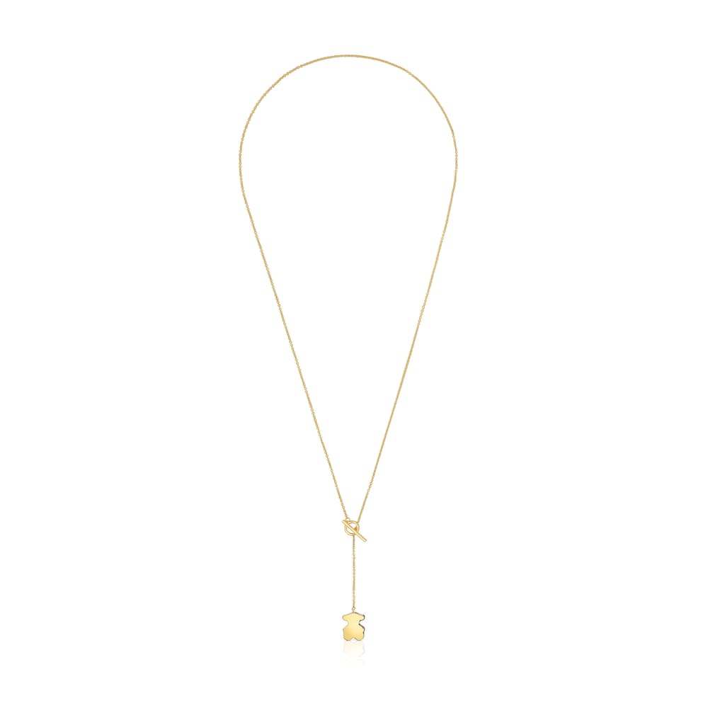 Short gold bear Necklace with onyx   1950 |