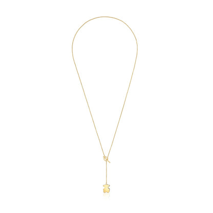 Short gold bear Necklace with onyx   1950 |
