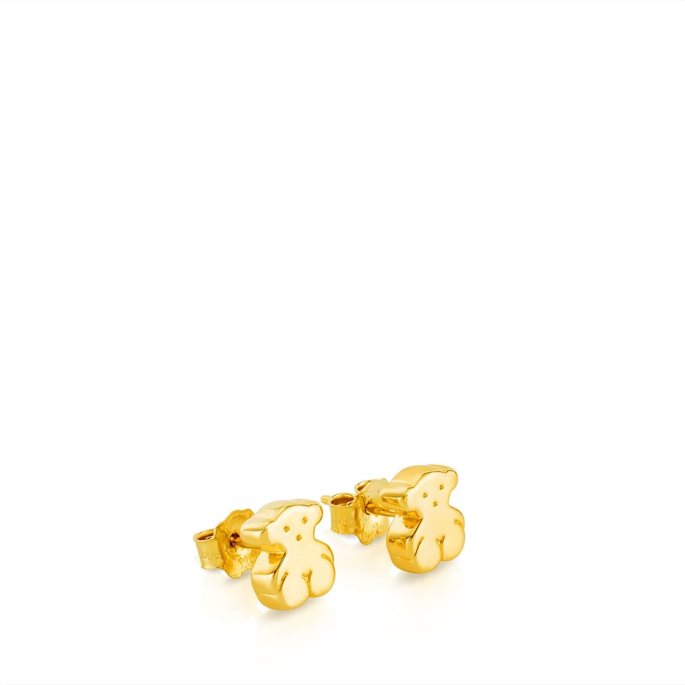 Gold Sweet Dolls Earrings Bear motif Push back |