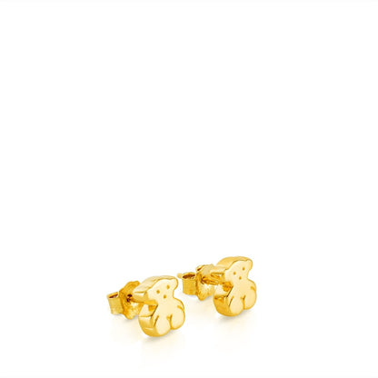 Gold Sweet Dolls Earrings Bear motif Push back |