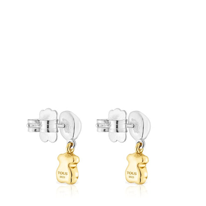 Short two-tone Joy Bits Earrings with bear |
