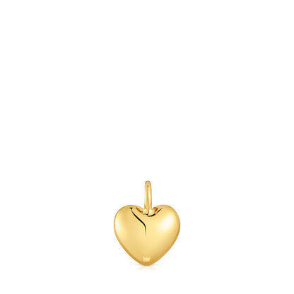 Half heart-shaped pendant in 18kt yellow gold. Pendant size 12mm