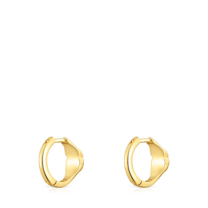 10 mm 18kt gold over silver Hoop earrings with onyx bear motif Icon Color |