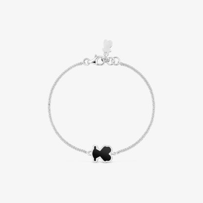 Silver and black acrylic glass Bracelet Galaxy