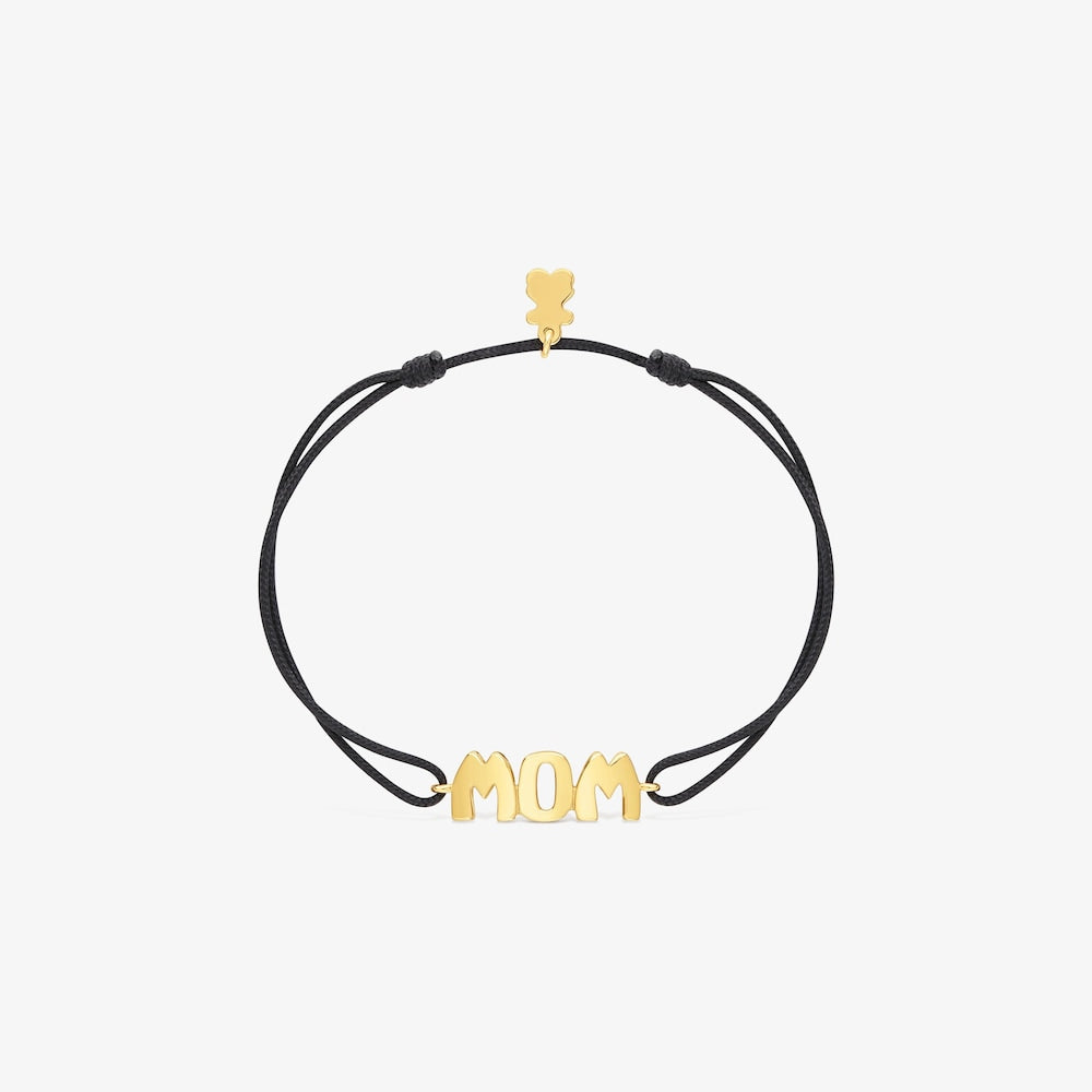 Nylon Bracelet with vermeil Mom