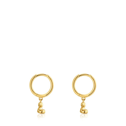 Bold Bear Gold and bear charm Hoop earrings |