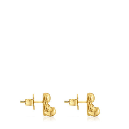 Bold Bear 10 mm bear Earrings with  plating over silver |