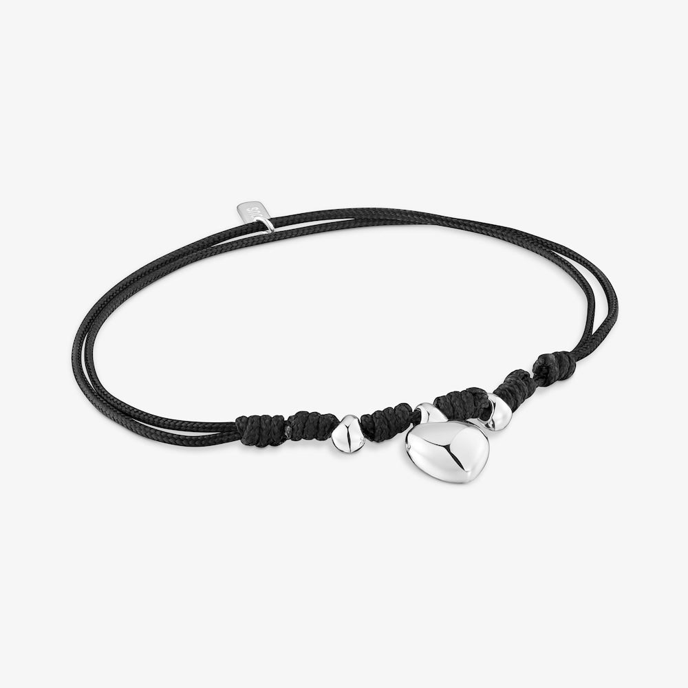 Silver and black nylon Bracelet Flechazo