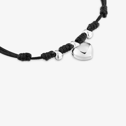 Silver and black nylon Bracelet Flechazo