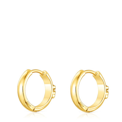 Silver vermeil Basics Hoop earrings with bear |