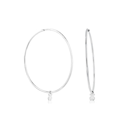 Silver Bear hoop Earrings |