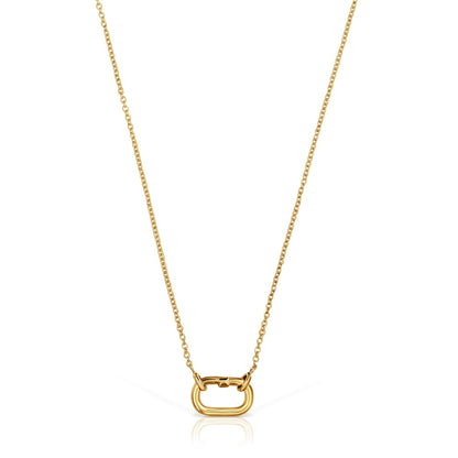 Short Necklace with  plating over silver with ring Hold Oval |