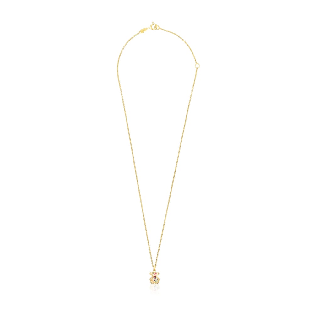 Silver vermeil Areia Necklace with multicolored gemstones |