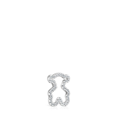 14 mm white gold bear pendant with diamonds Icon Gems