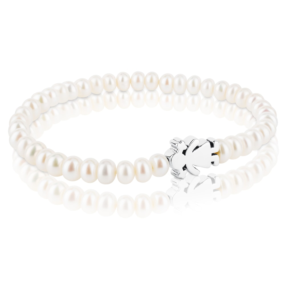 Pearl Sweet Dolls girl Bracelet with Silver |