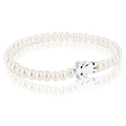 Pearl Sweet Dolls girl Bracelet with Silver |