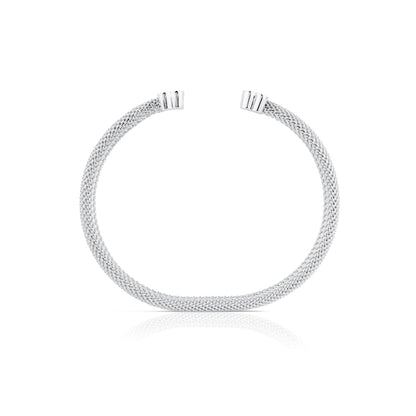 Mesh TOUS Silver Bangle Bear motif |