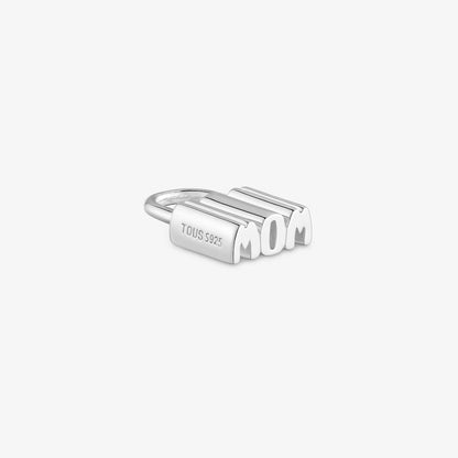 Silver padlock motif Pendant  Mom
