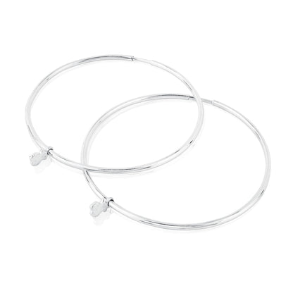 Silver Bear hoop Earrings |