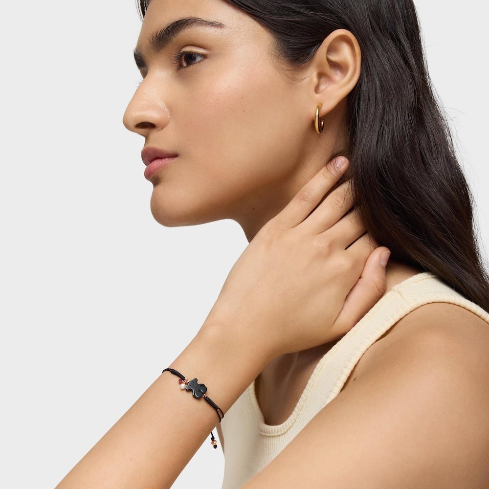 Rose Vermeil Silver New Tibet Bracelet with Gemstones |