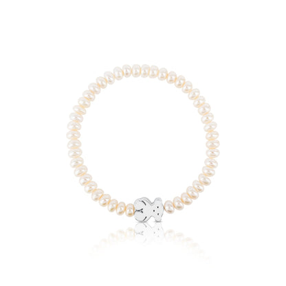 Sweet Dolls bear Bracelet with pearls and Silver Bear motif |
