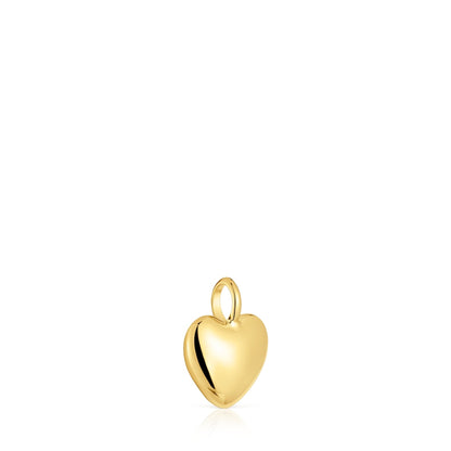 Half heart-shaped pendant in 18kt yellow gold. Pendant size 12mm