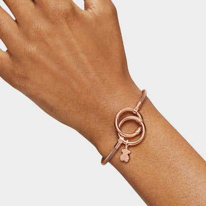 Rose Vermeil Silver and rose IP Steel Hold Bracelet