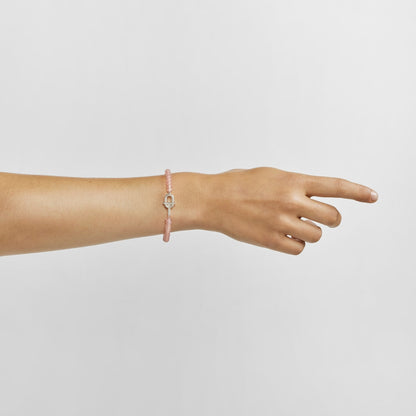 Silver Bracelet with treated pink chalcedony MANIFESTO