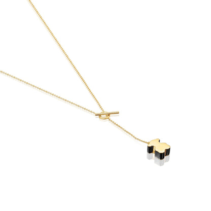 Short gold bear Necklace with onyx   1950 |