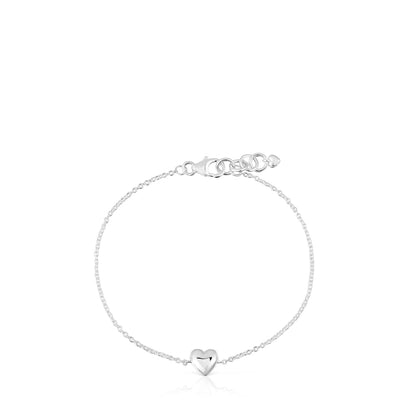 Silver heart motif Chain Bracelet Garden of Love |
