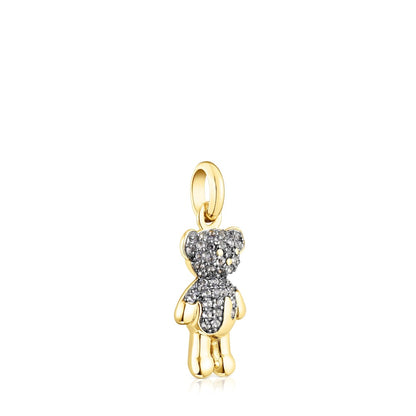 Silver vermeil  Teddy Bear Splash Pendant with iolite
