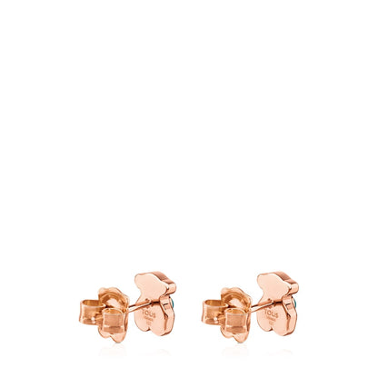 Rose Vermeil Silver Super Power Earrings with Turquoise |