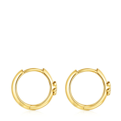 Silver vermeil Basics Hoop earrings with bear |
