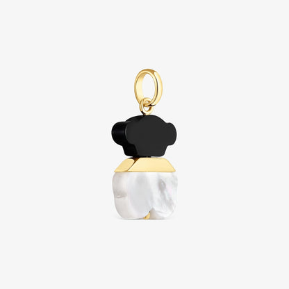 16 mm Pendant with  vermeil, mother-of-pearl and onyx Sweet Dolls
