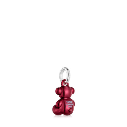 Small red-colored steel bear Pendant Bold Bear