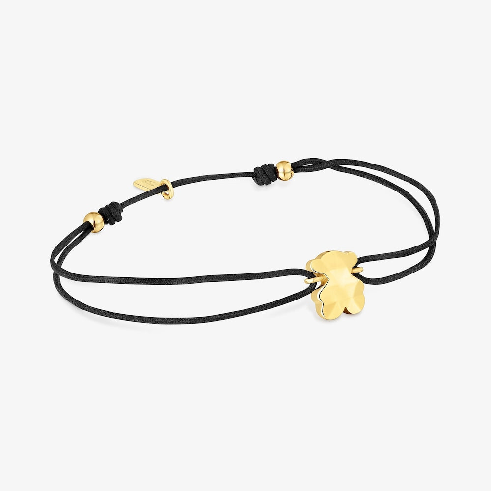 Two-tone nylon Bracelet with bear motif Icon Metal