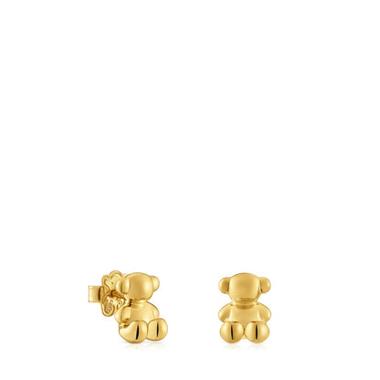 Bold Bear 10 mm bear Earrings with  plating over silver |