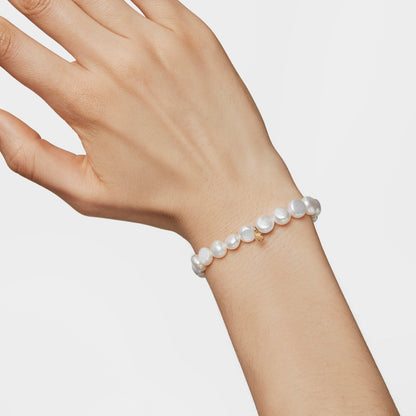 Gold Sweet Dolls Bracelet with baroque pearls and Bear motif |