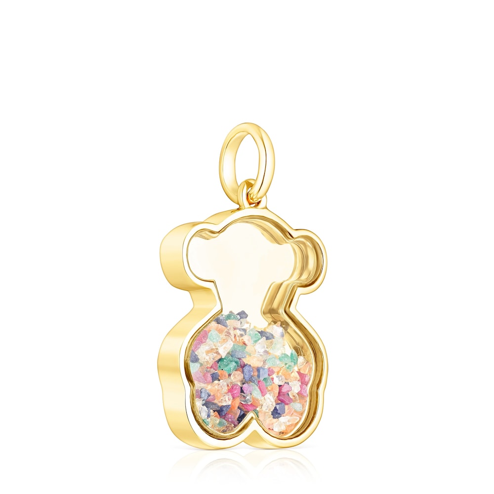 Silver vermeil Areia Pendant with multicolored gemstones |