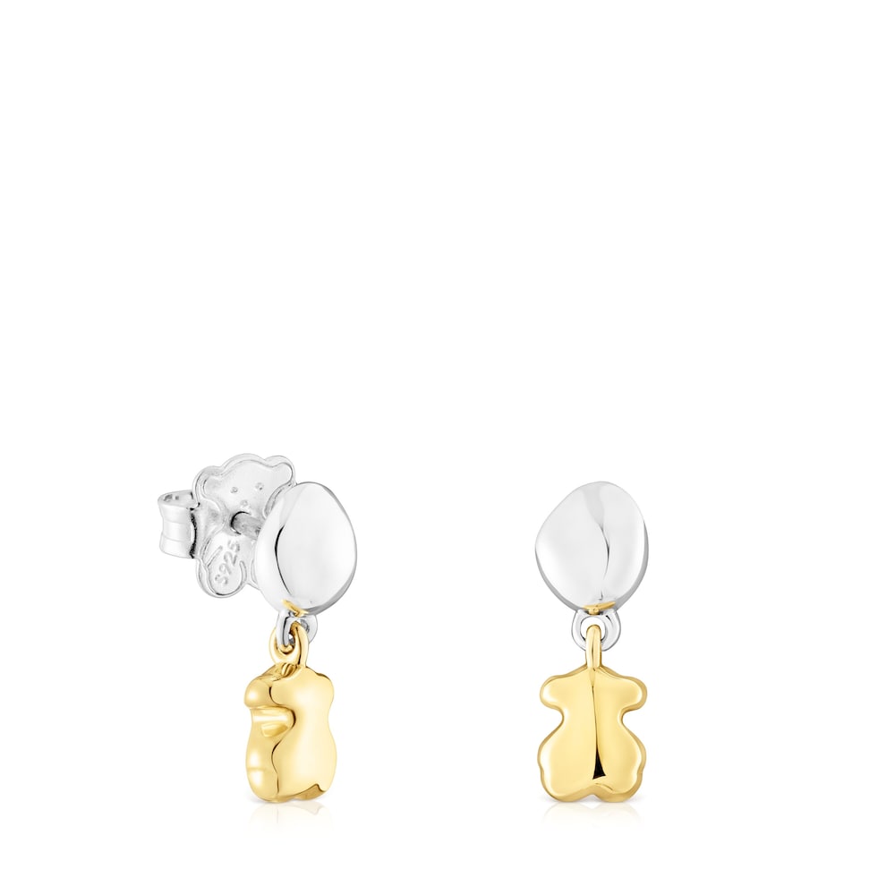 Short two-tone Joy Bits Earrings with bear |