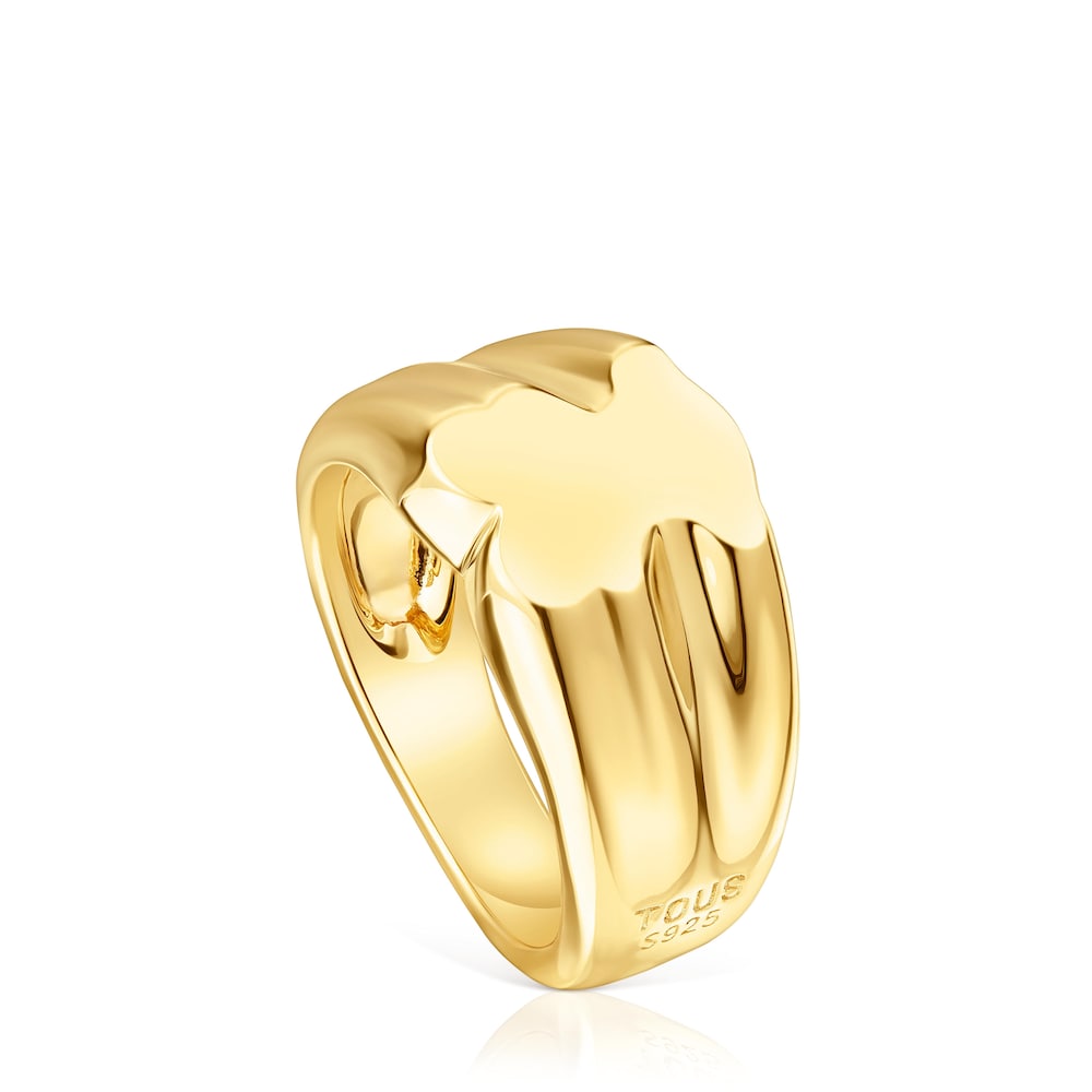 14 mm bear Signet ring with plating over silver Sweet Dolls |
