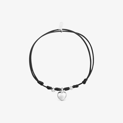 Silver and black nylon Bracelet Flechazo