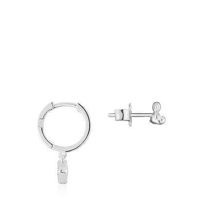 Short-long silver bear Earrings with iolite charm Basic Colors |