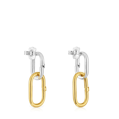 Long two-tone Earrings Hold Oval |