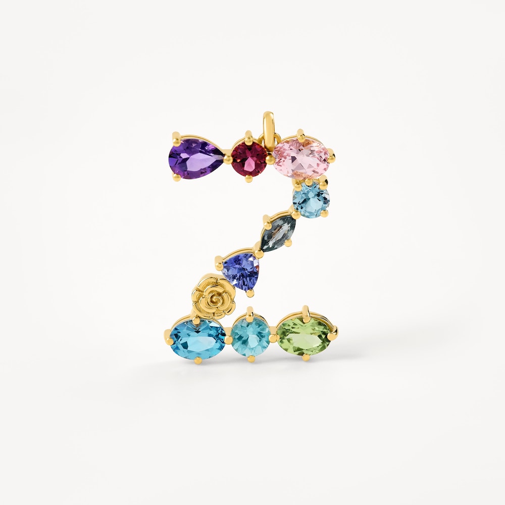 Letter Z Pendant with gemstones ATELIER