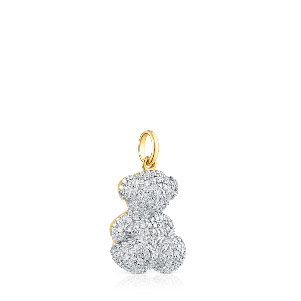 1,30ct-diamond and gold Bold Bear pendant