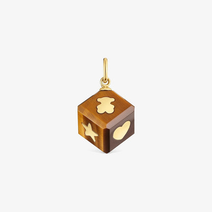 Solid  Pendant with tiger’s eye Cube