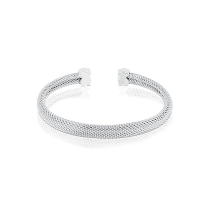 Mesh TOUS Silver Bangle Bear motif |