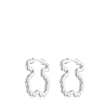 Twisted Earrings with bear silhouette |